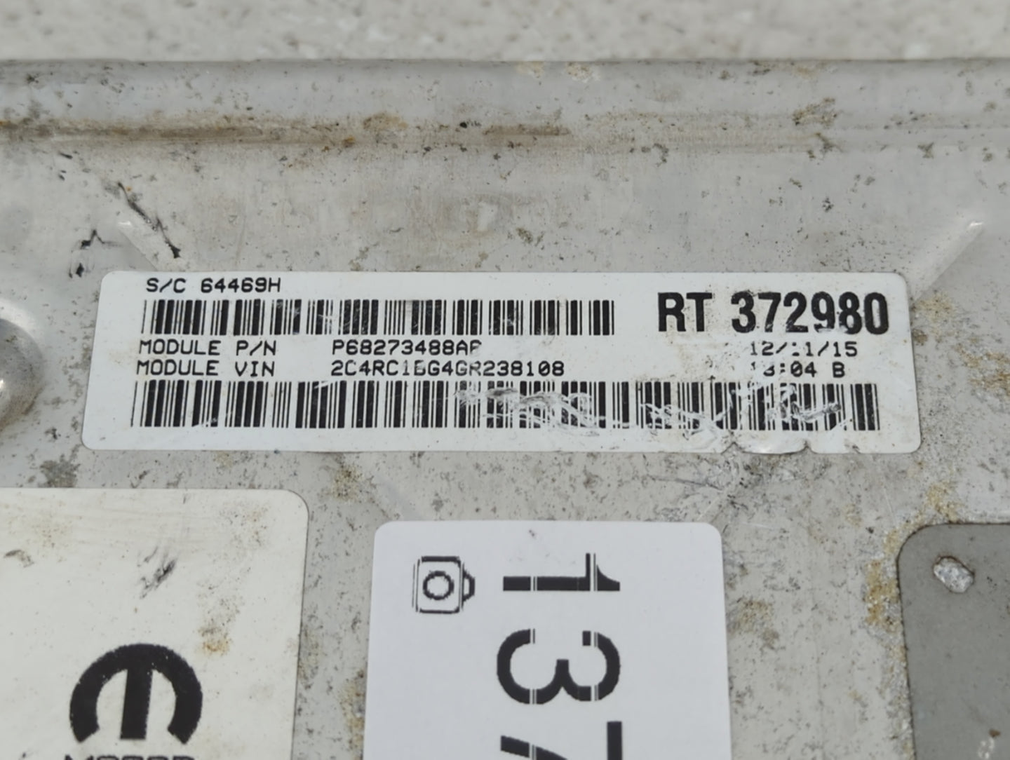 2016 Chrysler Town & Country PCM Engine Control Computer ECU ECM PCU OEM P/N:P68243295AA Fits Fits 2017 2018 2019 2020 OEM U
