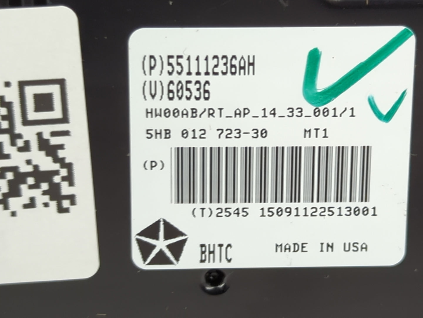 2011-2016 Chrysler Town & Country Climate Control Module Temperature AC/Heater Replacement P/N:55111236AH Fits OEM Used Auto
