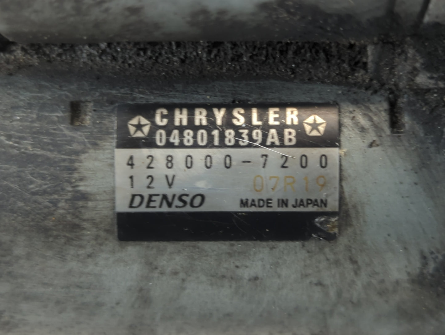 2011-2016 Chrysler Town & Country Car Starter Motor Solenoid OEM P/N:428000-7200 04801839AB Fits OEM Used Auto Parts - Oemus