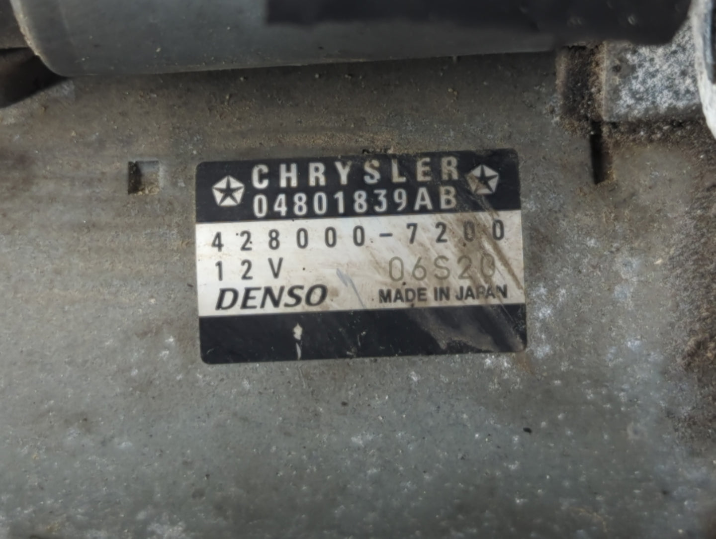 2011-2016 Chrysler Town & Country Car Starter Motor Solenoid OEM P/N:428000-7200 04801839AB Fits OEM Used Auto Parts - Oemus