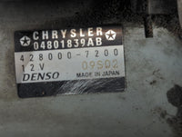 2011-2016 Chrysler Town & Country Car Starter Motor Solenoid OEM P/N:428000-7200 04801839AB Fits OEM Used Auto Parts - Oemus