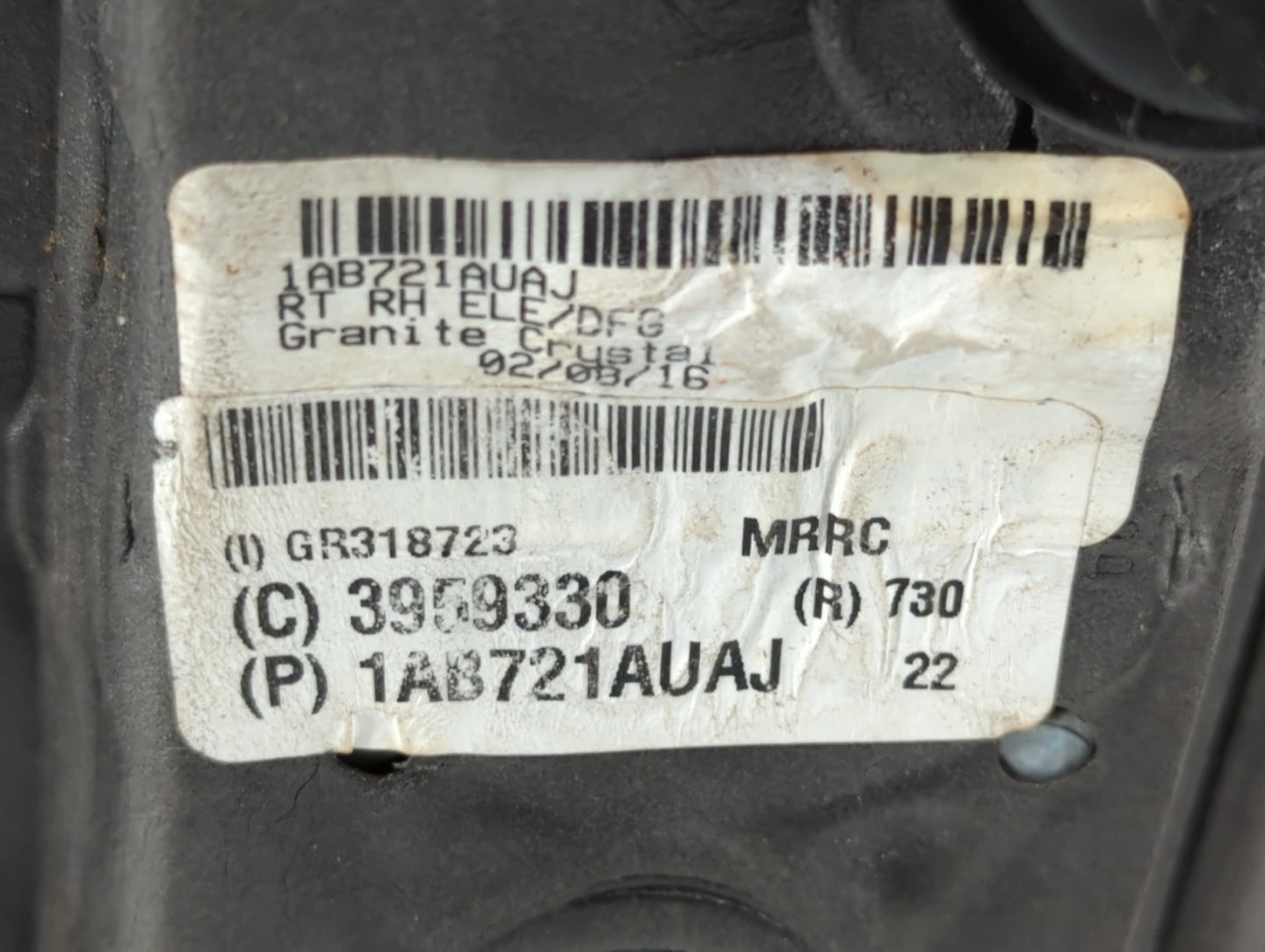 2016 Dodge Caravan Passenger Side View Mirror - Right Door Mirror OEM Used - Oemusedautoparts1.com