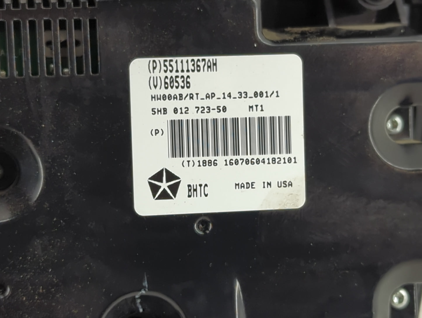 2016 Dodge Caravan Climate Control Module Temperature AC/Heater Replacement P/N:55111367AH Fits OEM Used Auto Parts - Oemuse