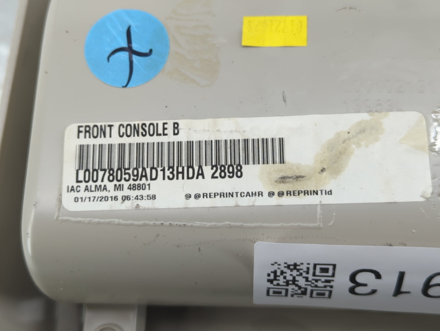 2016 Dodge Caravan Overhead Roof Console - Oemusedautoparts1.com