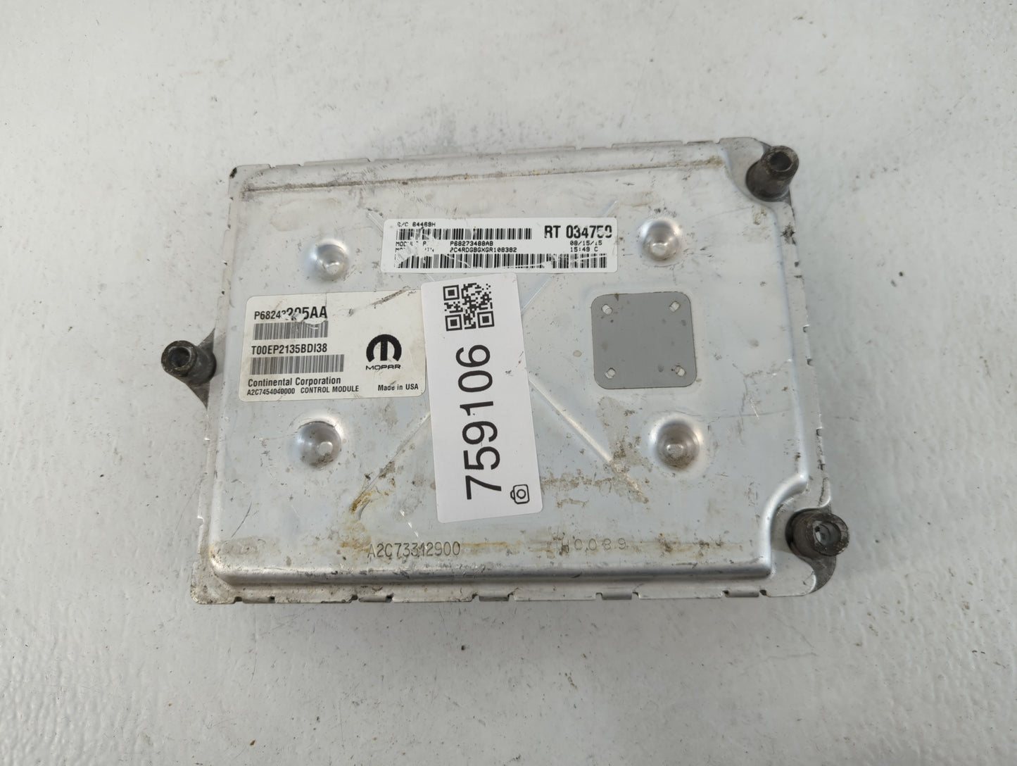 2016 Dodge Caravan PCM Engine Control Computer ECU ECM PCU OEM P/N:P68243205AA Fits Fits 2017 2018 2019 2020 OEM Used Auto P