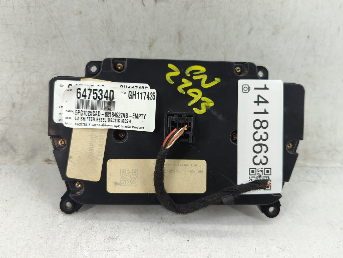 2015-2016 Dodge Challenger Climate Control Module Temperature AC/Heater Replacement P/N:68184927AB 5PG702XCAD Fits Fits 2015