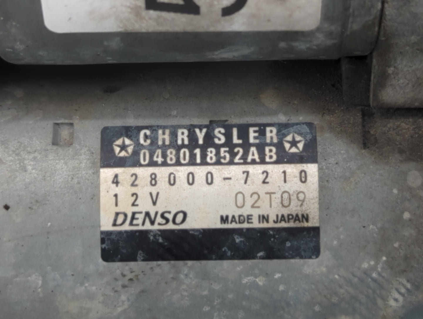 2011-2016 Dodge Challenger Car Starter Motor Solenoid OEM P/N:428000-7210 04801852AB Fits Fits 2011 2012 2013 2014 2015 2016