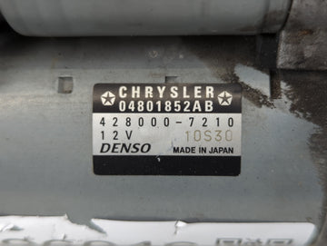 2011-2016 Dodge Challenger Car Starter Motor Solenoid OEM P/N:428000-7210 04801852AB Fits Fits 2011 2012 2013 2014 2015 2016 OEM Used Auto Parts