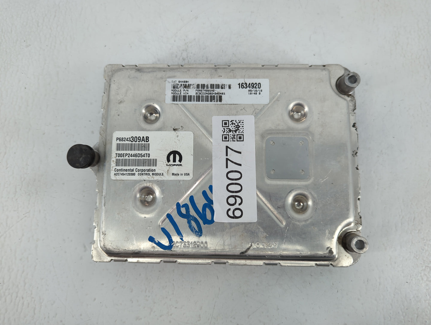 2016-2017 Dodge Challenger PCM Engine Control Computer ECU ECM PCU OEM P/N:P68243309AB Fits Fits 2016 2017 OEM Used Auto Par