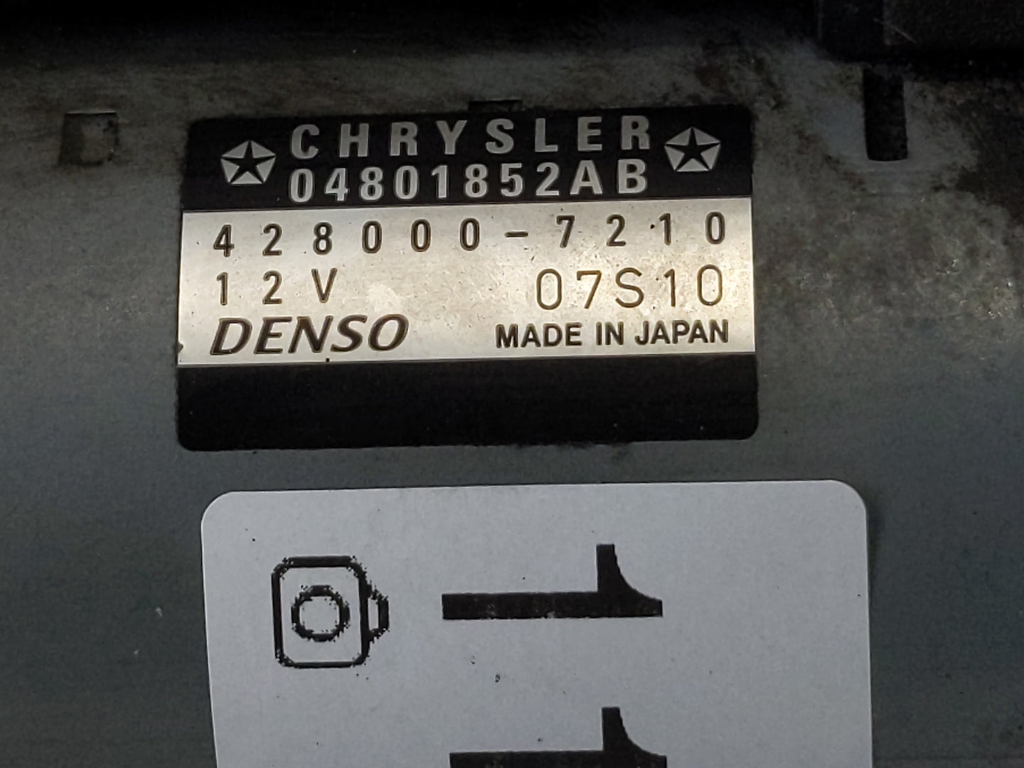2011-2016 Dodge Charger Car Starter Motor Solenoid OEM P/N:428000-7210 Fits Fits 2011 2012 2013 2014 2015 2016 OEM Used Auto