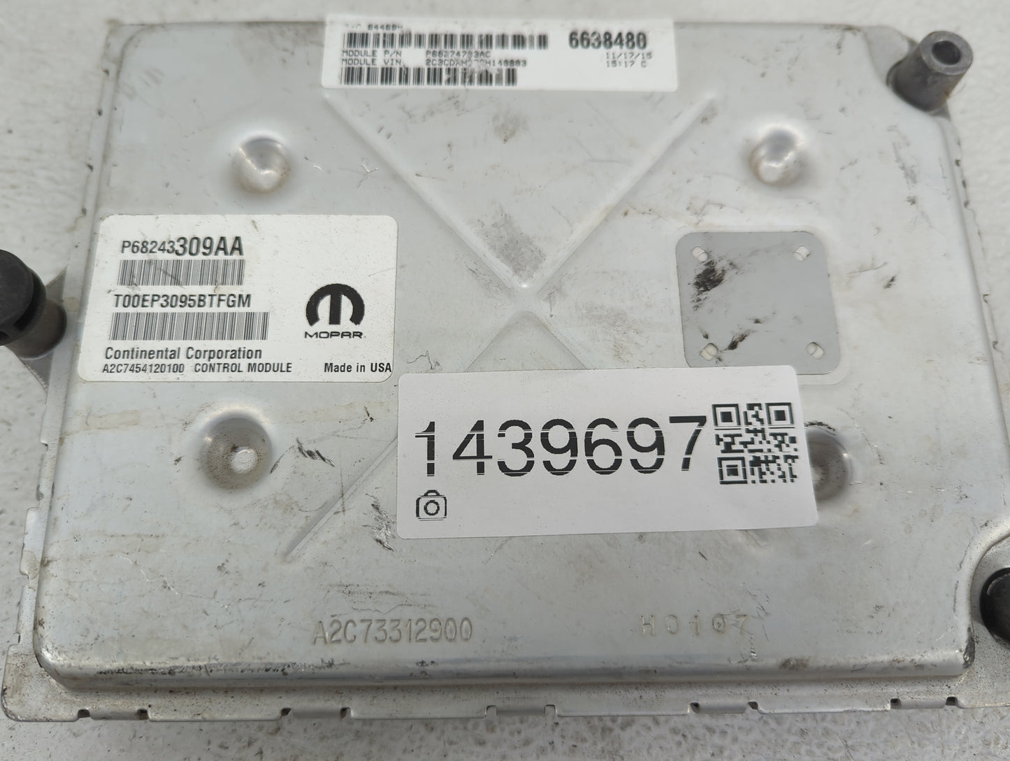 2016-2017 Dodge Charger PCM Engine Control Computer ECU ECM PCU OEM P/N:P68243309AA P68274793AC, A2C7454120100 Fits Fits 201