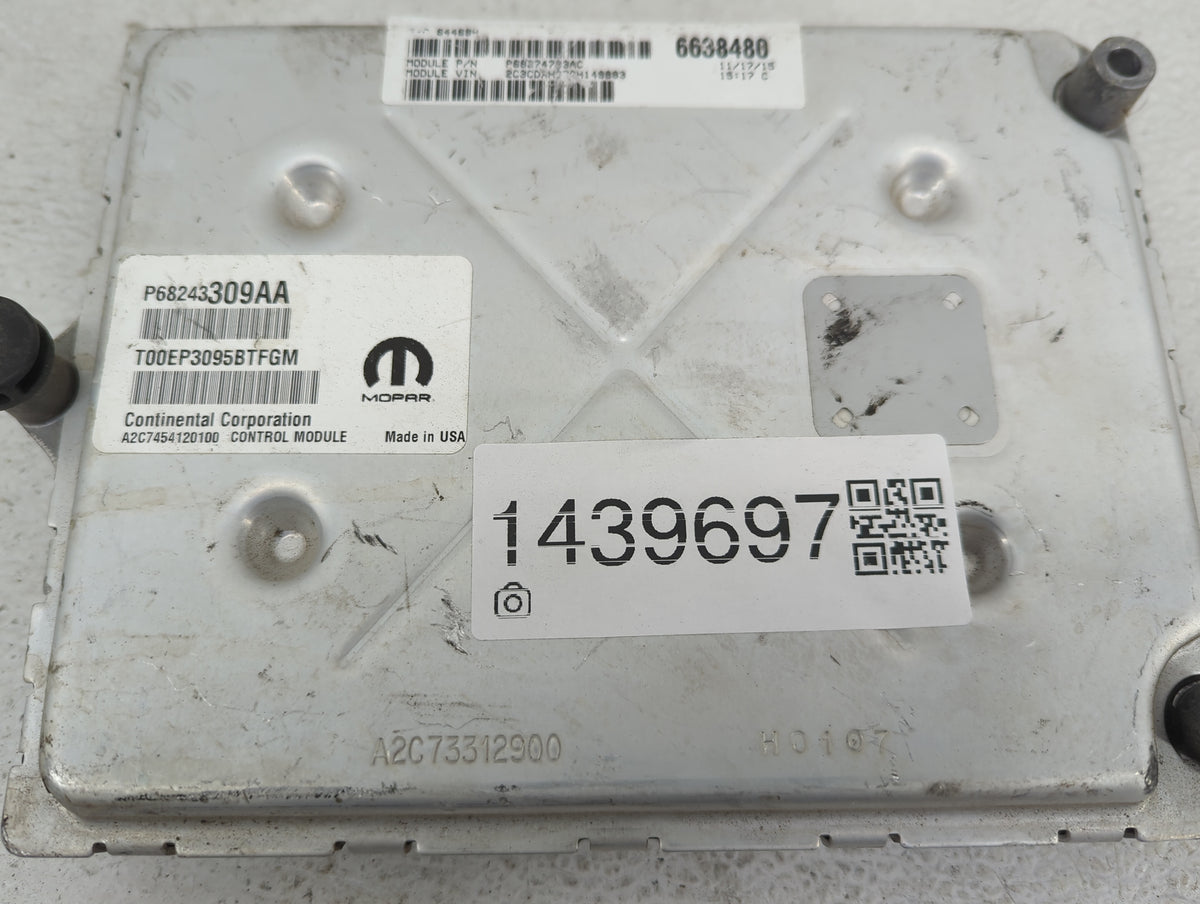 2016-2017 Dodge Charger PCM Engine Control Computer ECU ECM PCU OEM P/N:P68243309AA T00EP3095BTFGM, A2C7454120100 Fits 2016 