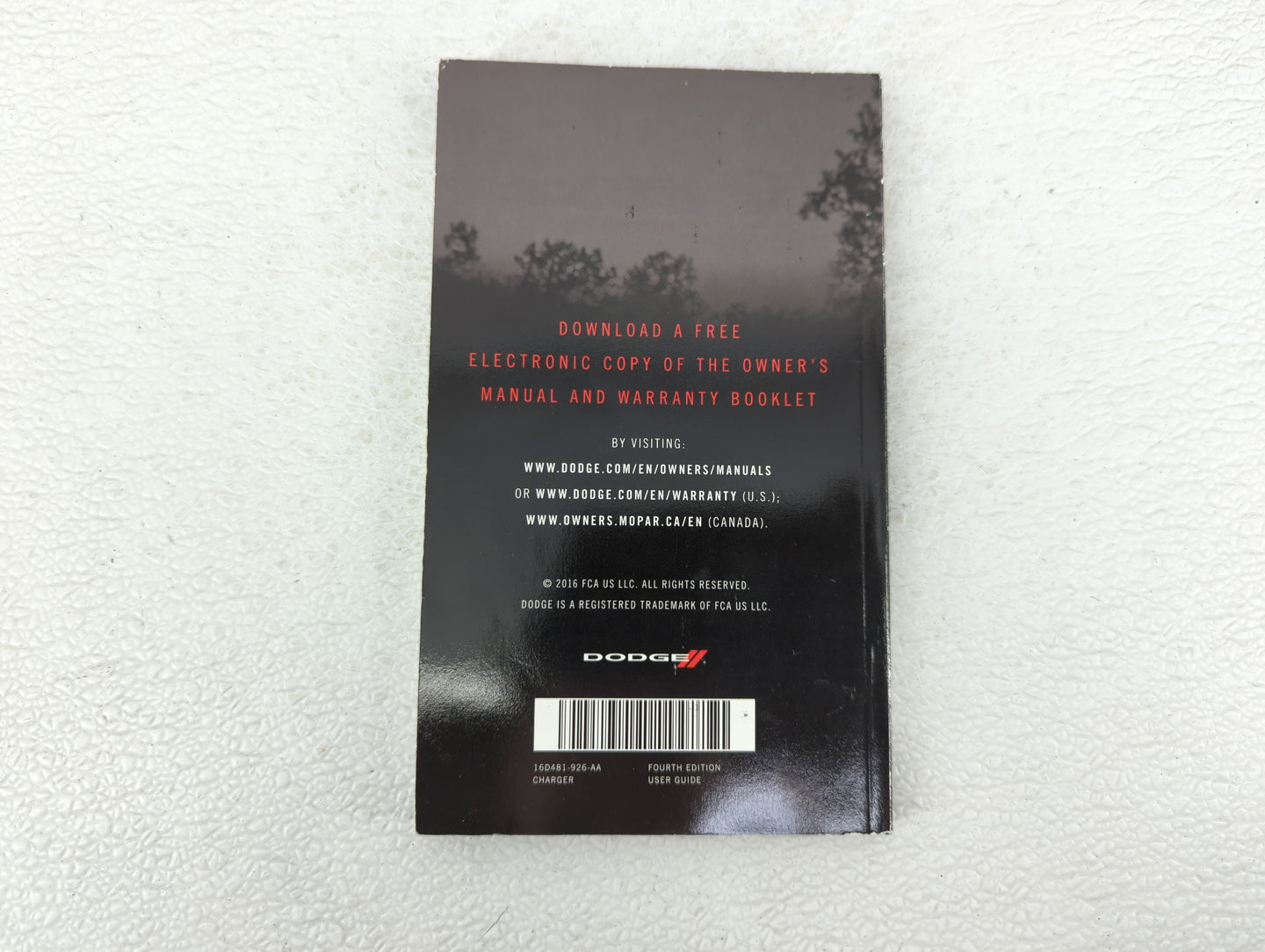 2016 Dodge Charger Owners Manual Book Guide OEM Used Auto Parts - Oemusedautoparts1.com