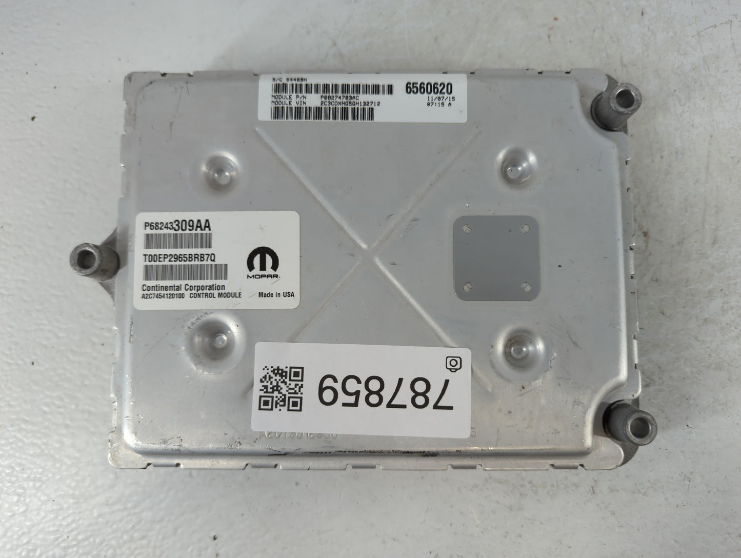 2016-2017 Dodge Charger PCM Engine Control Computer ECU ECM PCU OEM P/N:6560620 P68274783AC, P68243309AA Fits Fits 2016 2017