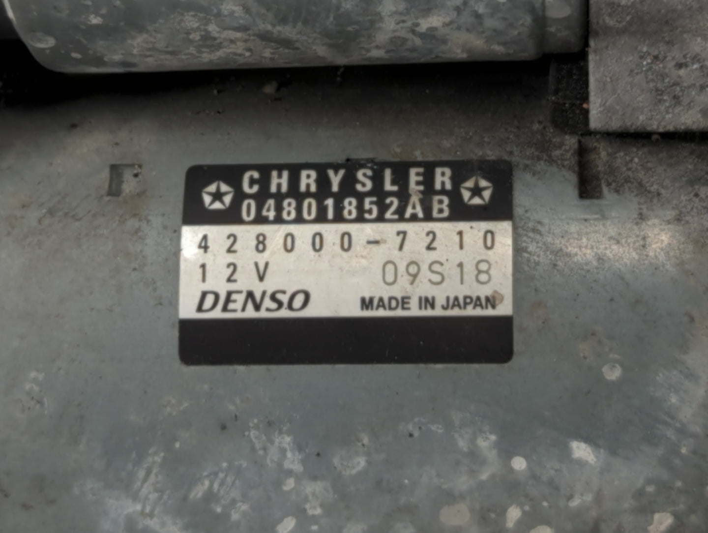 2011-2016 Dodge Charger Car Starter Motor Solenoid OEM P/N:428000-7210 Fits Fits 2011 2012 2013 2014 2015 2016 OEM Used Auto