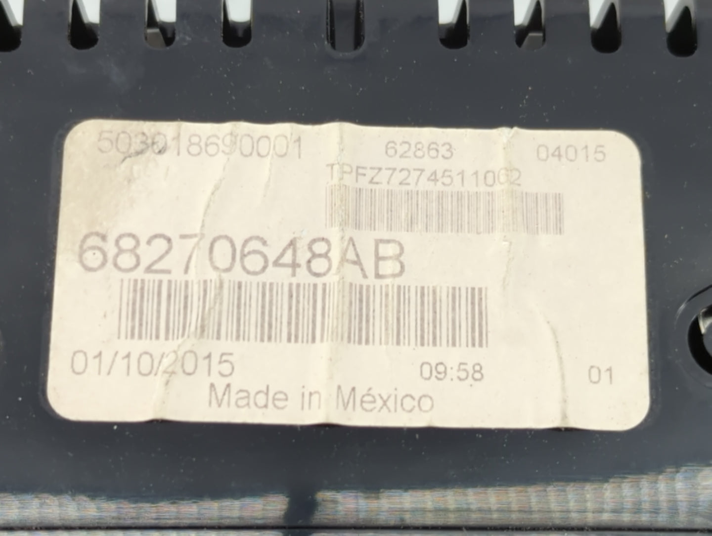 2016 Dodge Dart Instrument Cluster Speedometer Gauges P/N:68270648AB Fits OEM Used Auto Parts - Oemusedautoparts1.com