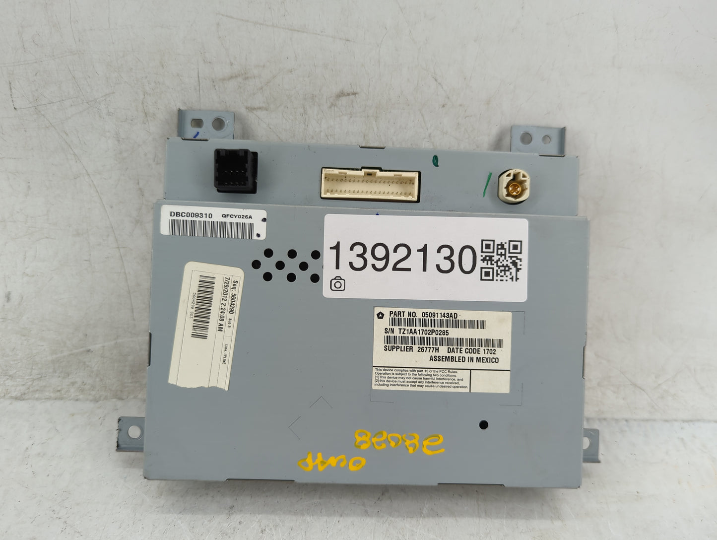 2013-2016 Dodge Dart Information Display Screen - Oemusedautoparts1.com