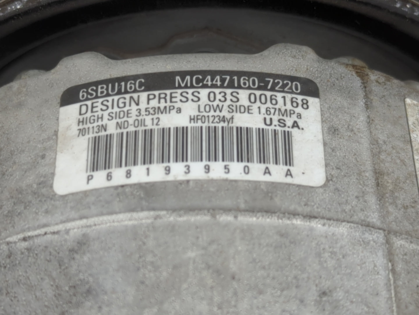 2014-2016 Dodge Dart Air Conditioning A/c Ac Compressor Oem - Oemusedautoparts1.com