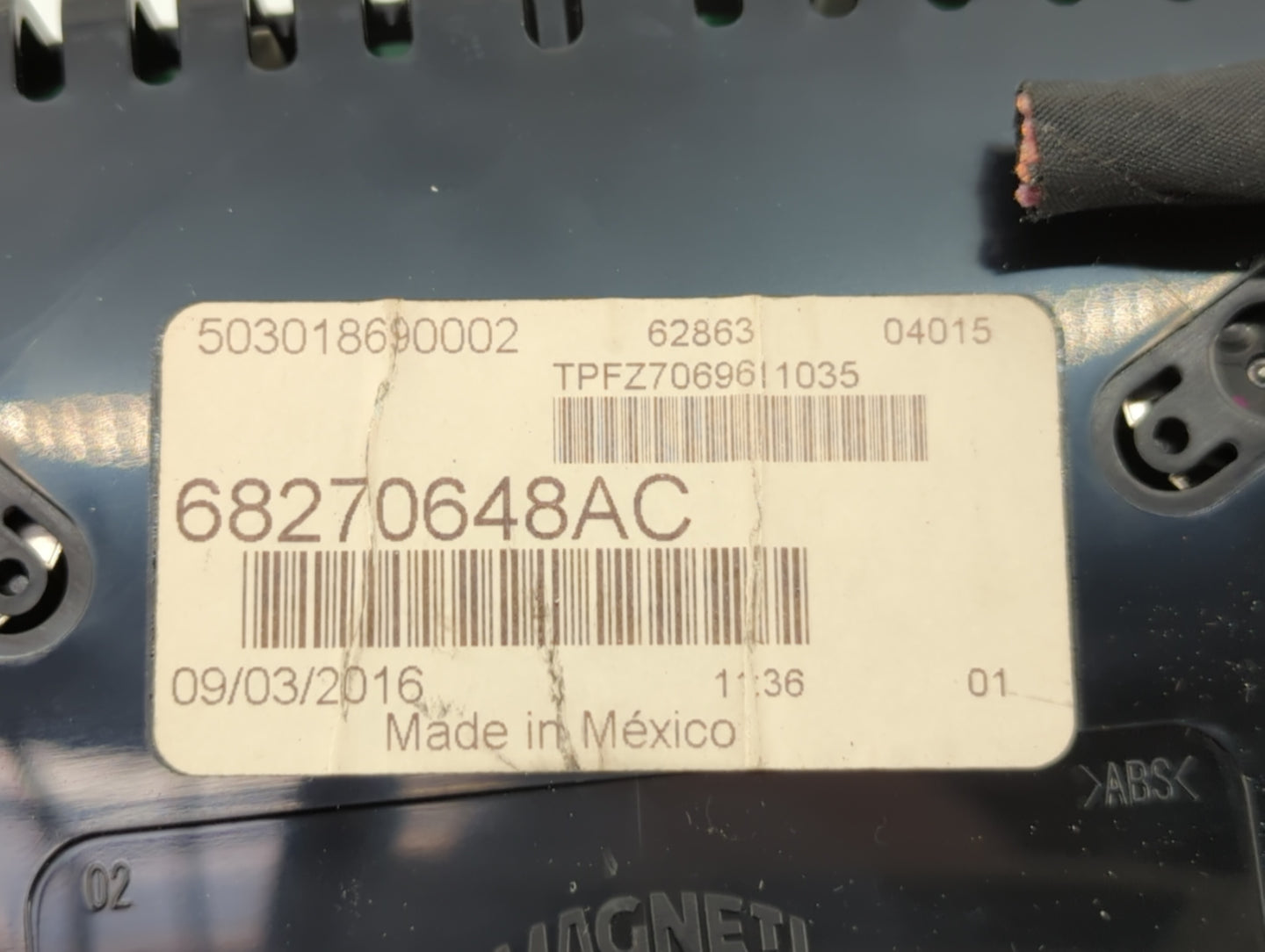 2016 Dodge Dart Instrument Cluster Speedometer Gauges P/N:68270648AC 68270648AB Fits OEM Used Auto Parts - Oemusedautoparts1