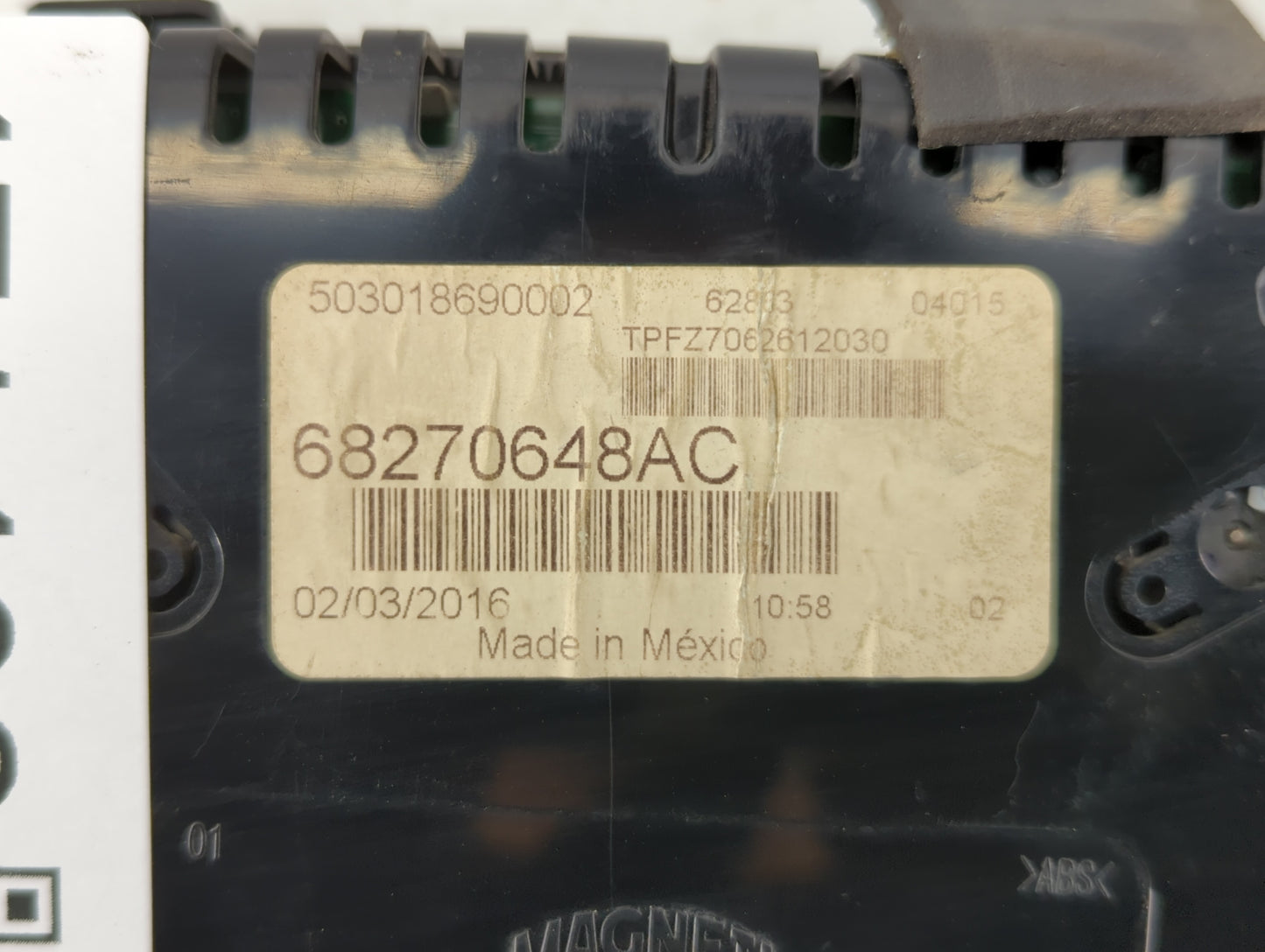 2016 Dodge Dart Instrument Cluster Speedometer Gauges P/N:68270648AC 68270648AB Fits OEM Used Auto Parts - Oemusedautoparts1