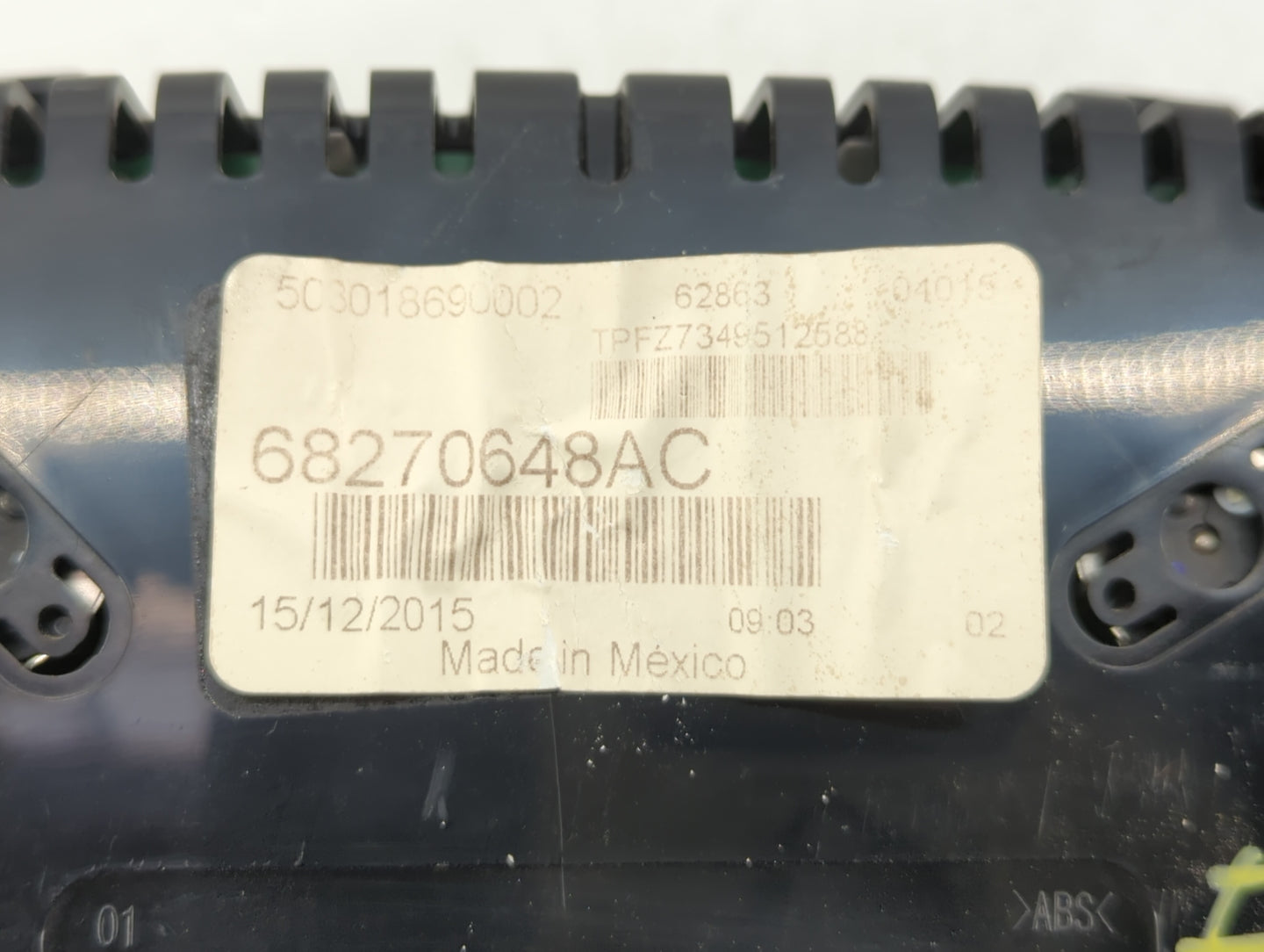 2016 Dodge Dart Instrument Cluster Speedometer Gauges P/N:68270648AC 68270648AB Fits OEM Used Auto Parts - Oemusedautoparts1
