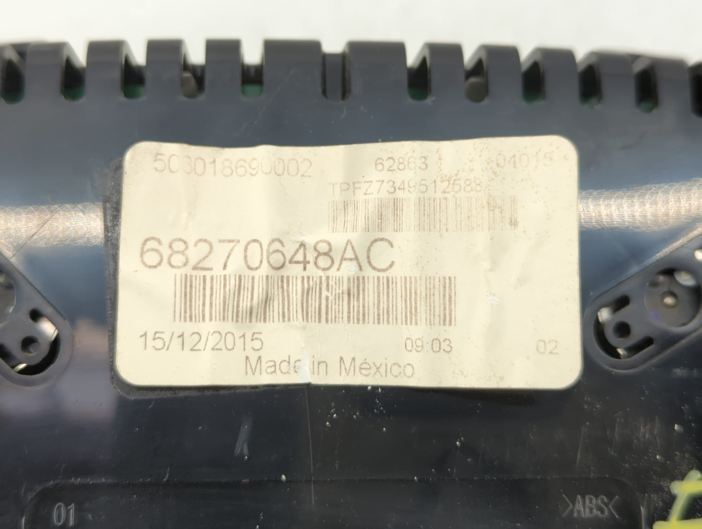 2016 Dodge Dart Instrument Cluster Speedometer Gauges P/N:68270648AC 68270648AB Fits OEM Used Auto Parts - Oemusedautoparts1