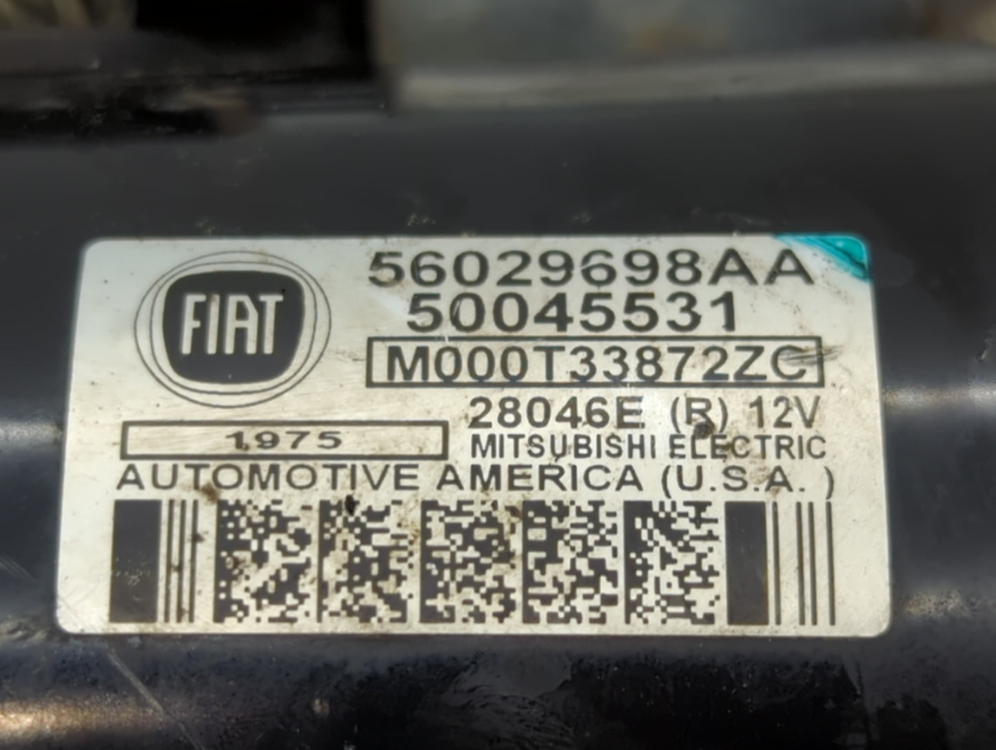 2013-2016 Dodge Dart Car Starter Motor Solenoid OEM P/N:56029698AA 50045531, M000T33872ZC Fits Fits 2013 2014 2015 2016 OEM 