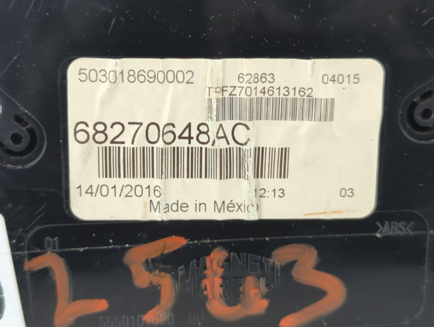 2016 Dodge Dart Instrument Cluster Speedometer Gauges P/N:68270648AC Fits OEM Used Auto Parts - Oemusedautoparts1.com