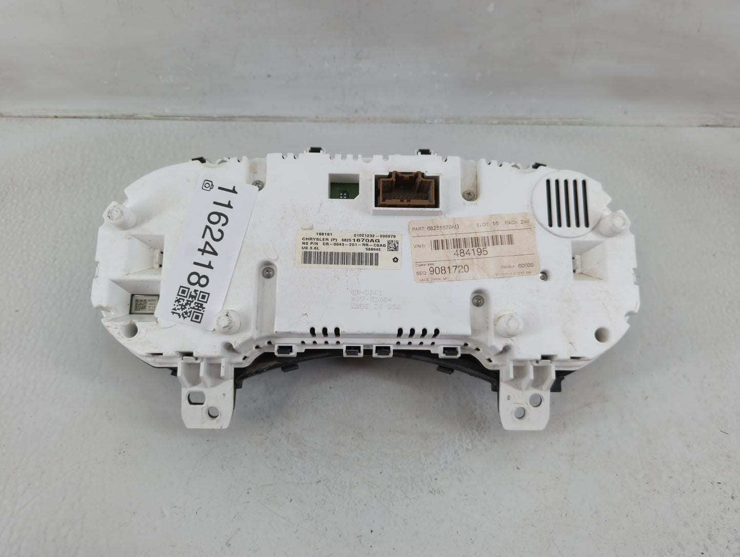 2016 Dodge Durango Instrument Cluster Speedometer Gauges P/N:68251670AG Fits OEM Used Auto Parts - Oemusedautoparts1.com