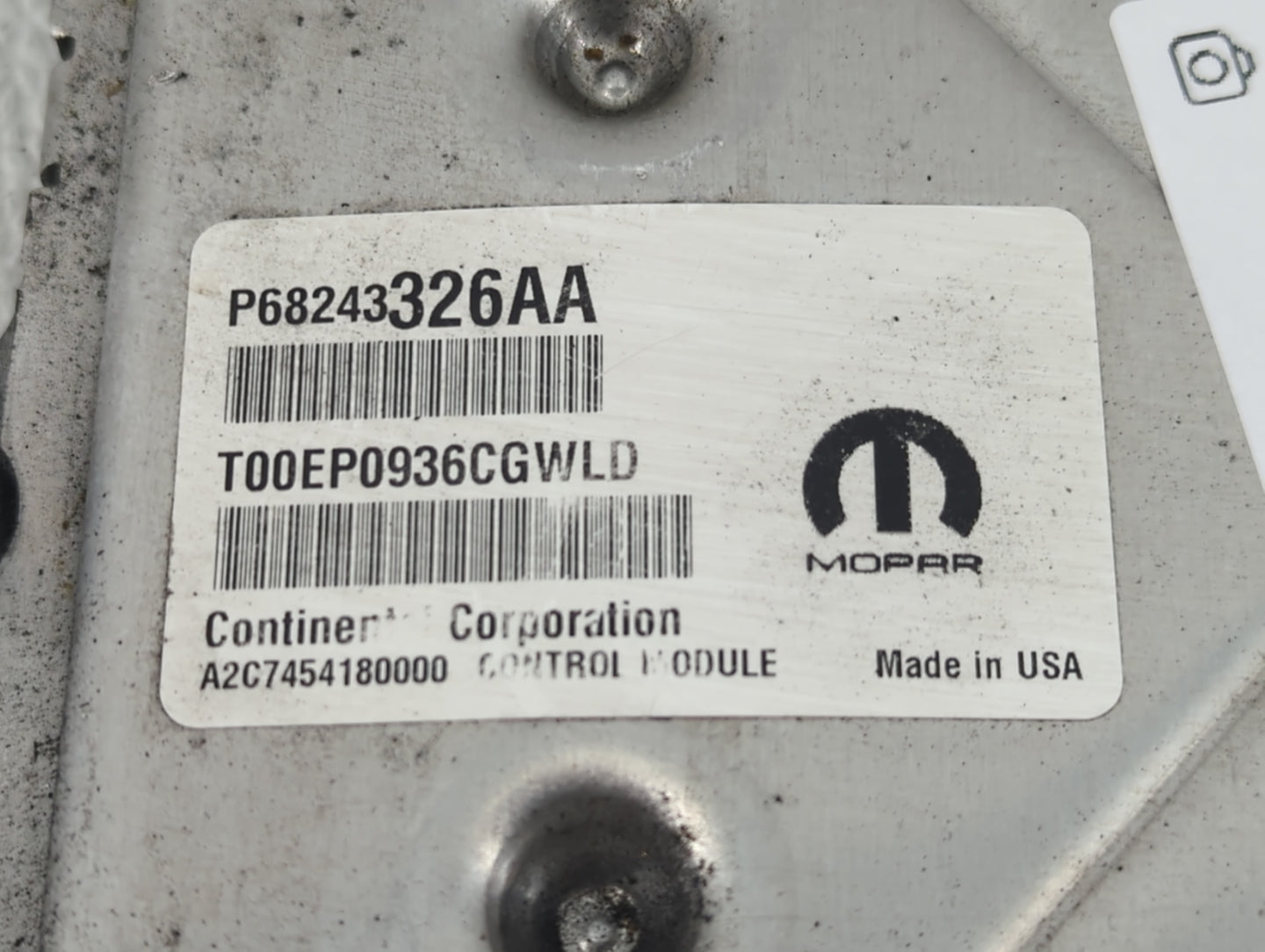 2016-2017 Dodge Durango PCM Engine Control Computer ECU ECM PCU OEM P/N:P68243326AA Fits Fits 2016 2017 OEM Used Auto Parts 