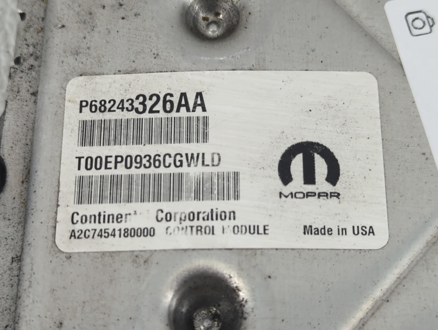 2016-2017 Dodge Durango PCM Engine Control Computer ECU ECM PCU OEM P/N:P68243326AA Fits Fits 2016 2017 OEM Used Auto Parts 