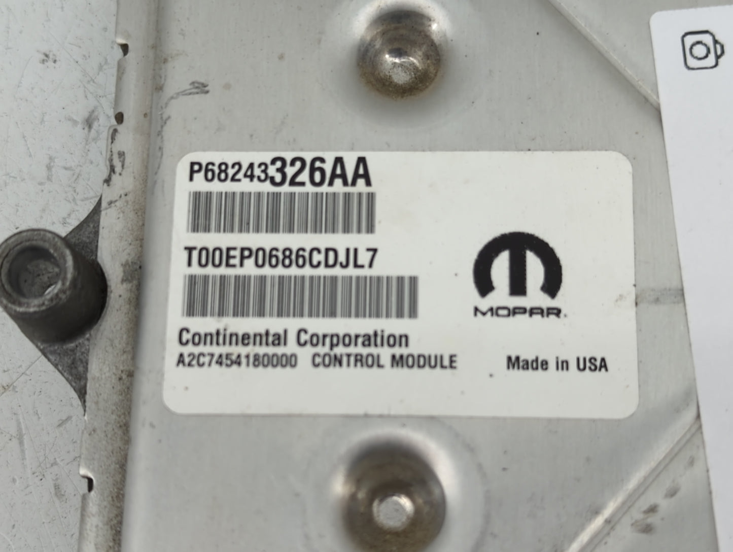 2016-2017 Dodge Durango PCM Engine Control Computer ECU ECM PCU OEM P/N:P68243326AA Fits Fits 2016 2017 OEM Used Auto Parts 