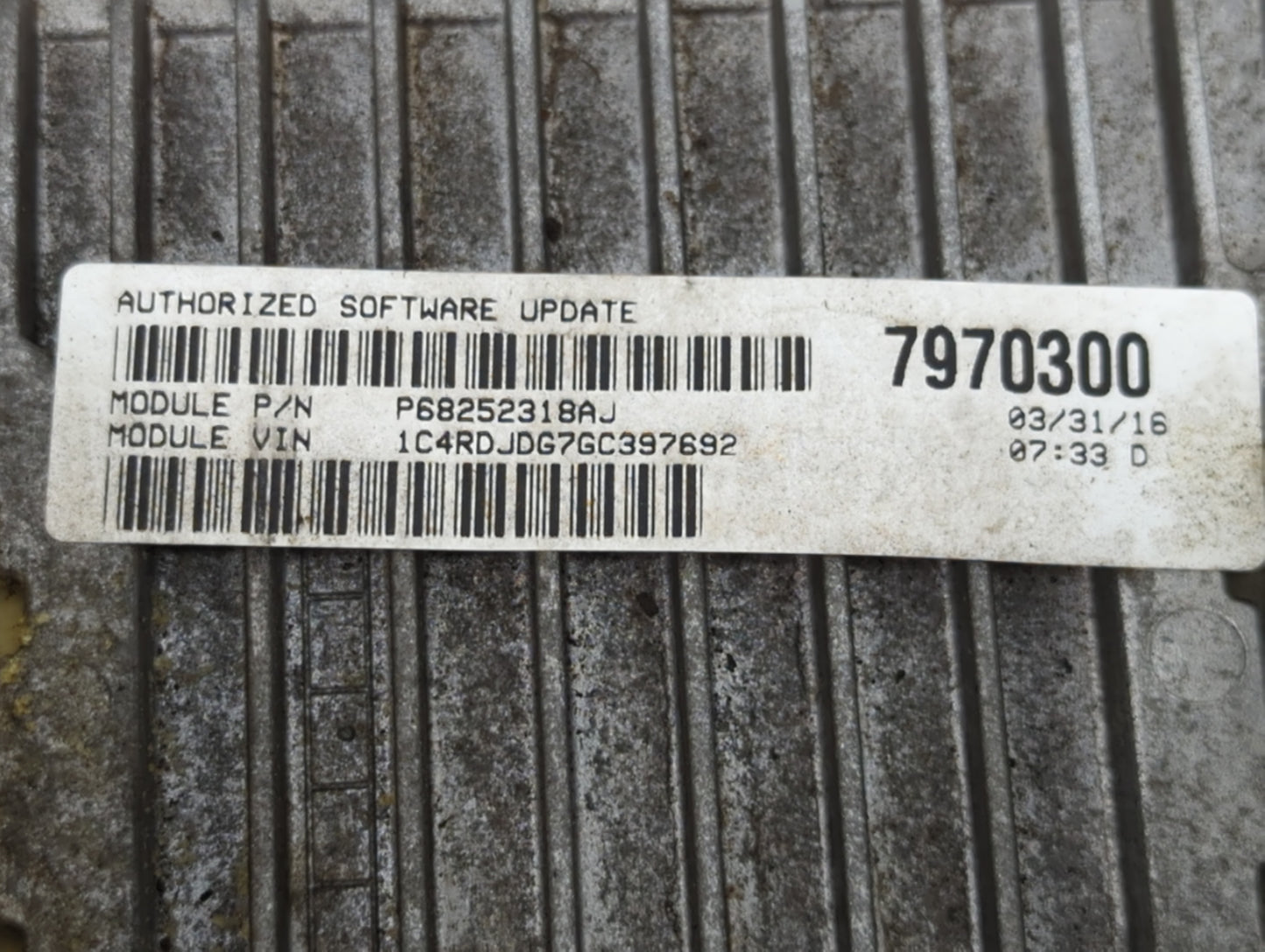 2016-2017 Dodge Durango PCM Engine Control Computer ECU ECM PCU OEM P/N:P68243326AA Fits Fits 2016 2017 OEM Used Auto Parts 