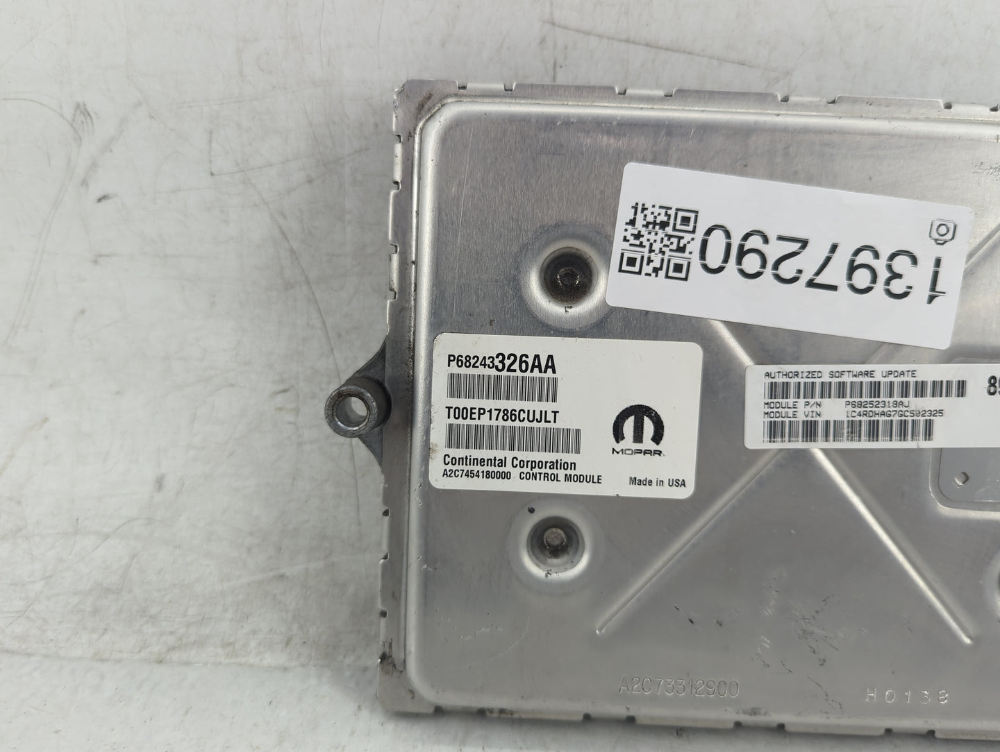 2016-2017 Dodge Durango PCM Engine Control Computer ECU ECM PCU OEM P/N:P68243326AA Fits Fits 2016 2017 OEM Used Auto Parts 