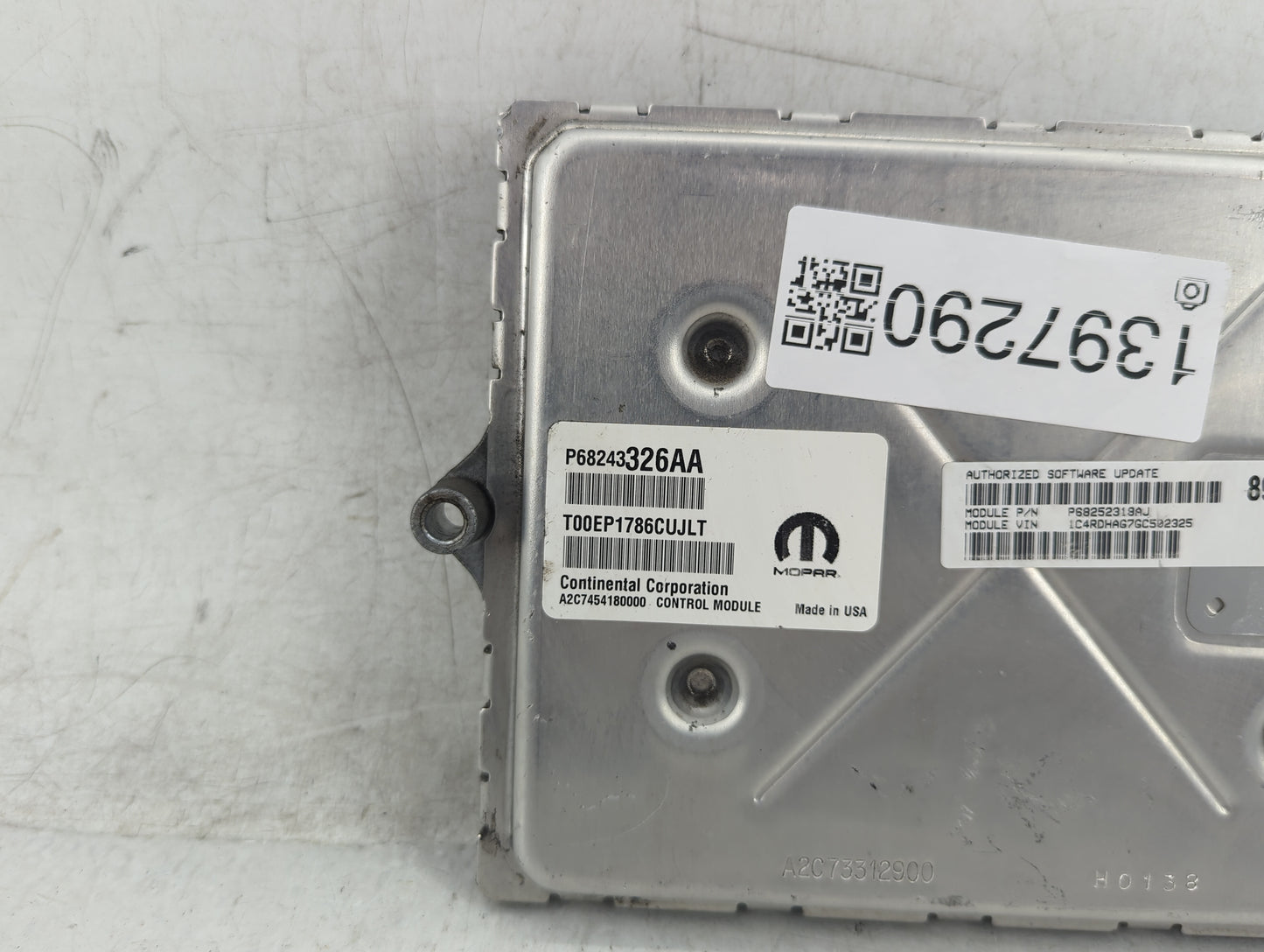 2016-2017 Dodge Durango PCM Engine Control Computer ECU ECM PCU OEM P/N:P68243326AA Fits Fits 2016 2017 OEM Used Auto Parts 