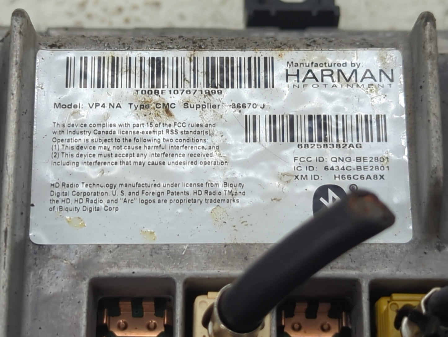 2016 Dodge Durango Radio AM FM Cd Player Receiver Replacement P/N:VP4NA 68258382AG, QNG-BE2801, 6434C-BE2801, T008E107671999