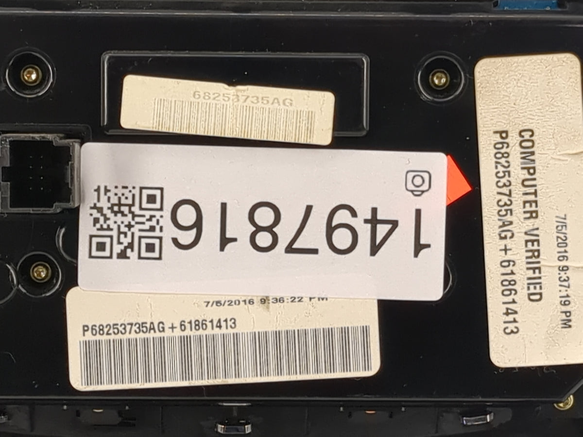 2016-2017 Dodge Durango Climate Control Module Temperature AC/Heater Replacement P/N:68253735AG P68253735AG Fits Fits 2016 2