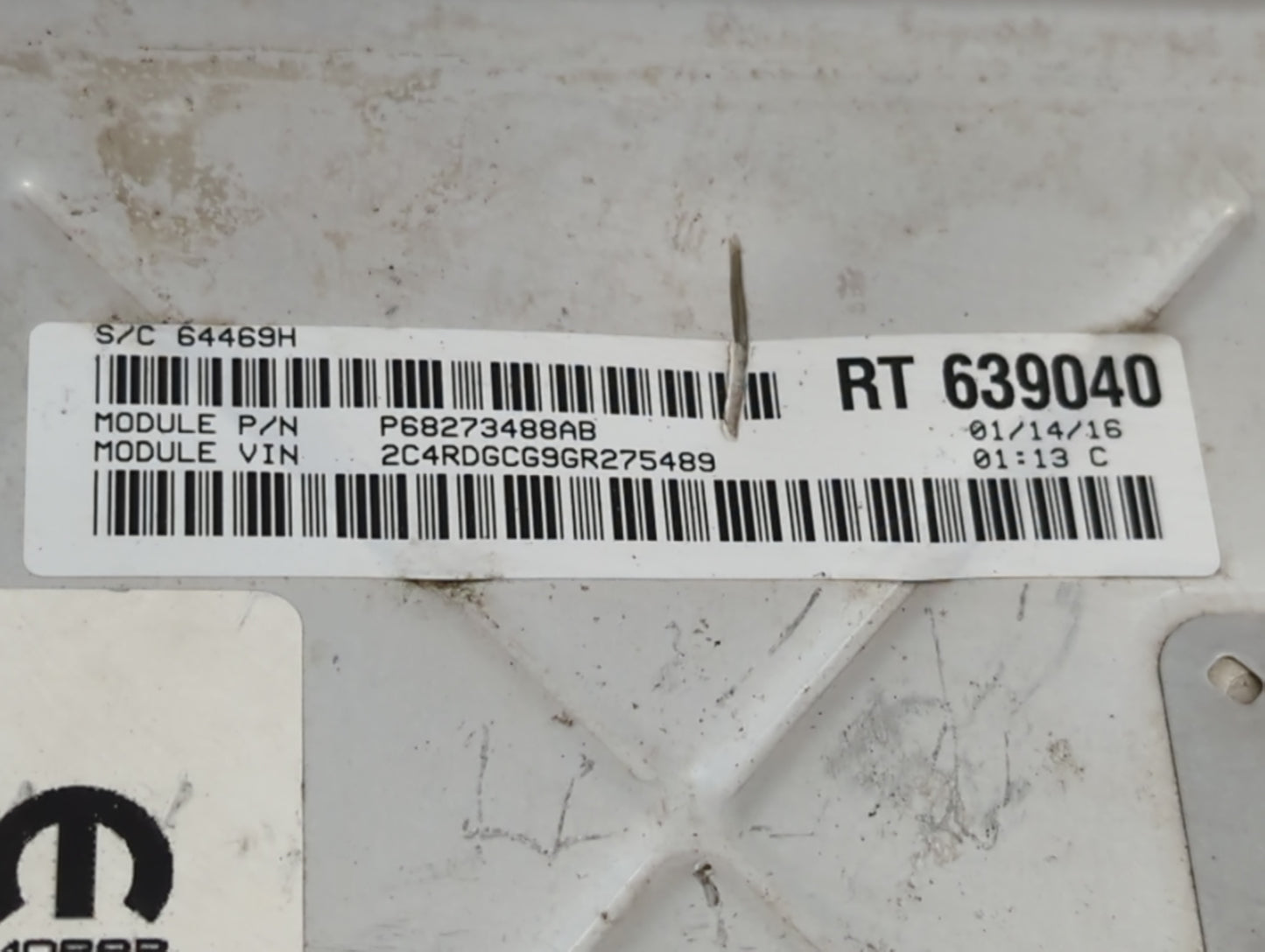 2016-2020 Dodge Grand Caravan PCM Engine Control Computer ECU ECM PCU OEM P/N:P68273488AB P68243295AA Fits OEM Used Auto Par