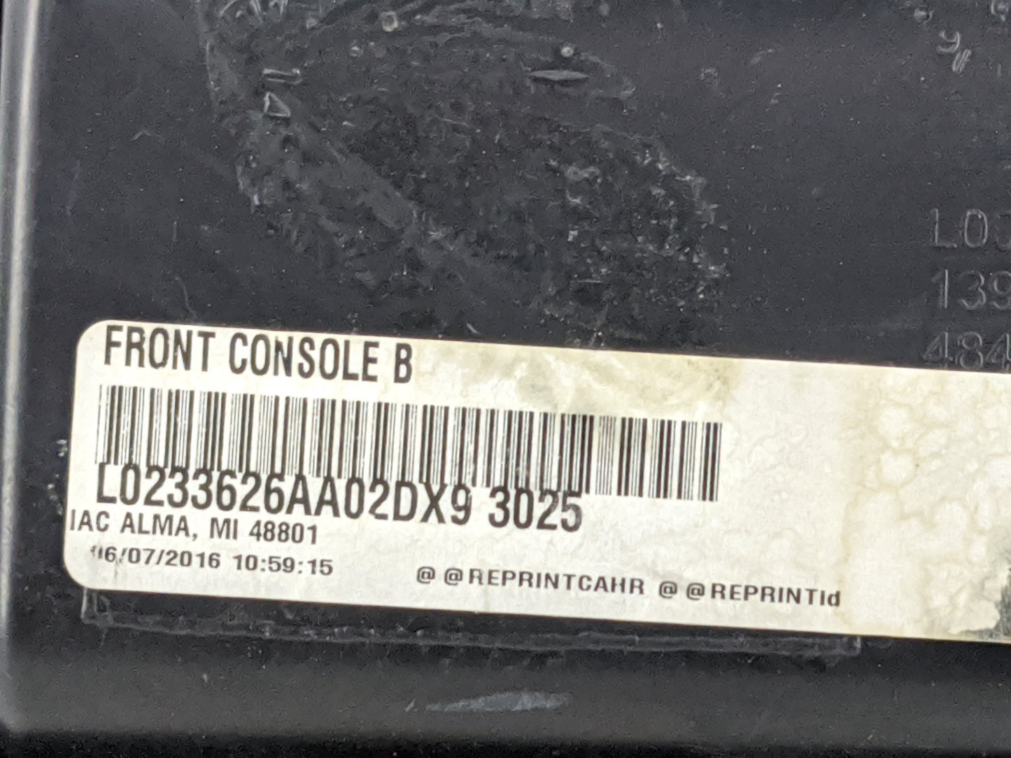 2016 Dodge Grand Caravan Overhead Roof Console Black - Oemusedautoparts1.com