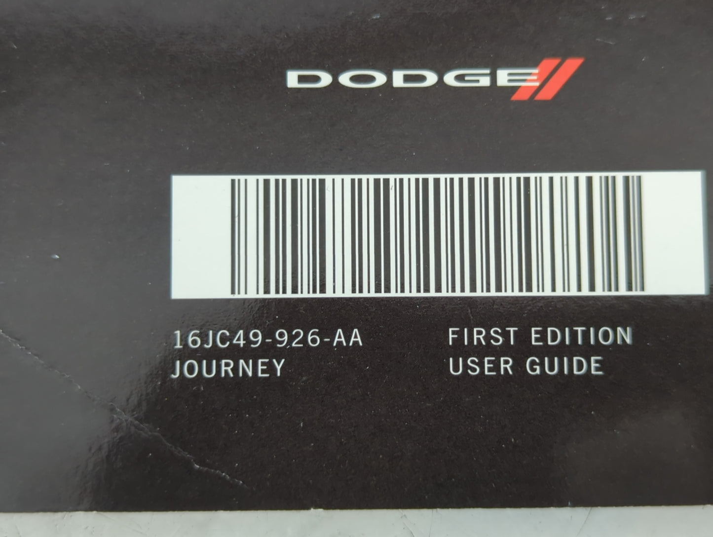 2016 Dodge Journey Owners Manual Book Guide P/N:16JC49-926-AA OEM Used Auto Parts - Oemusedautoparts1.com