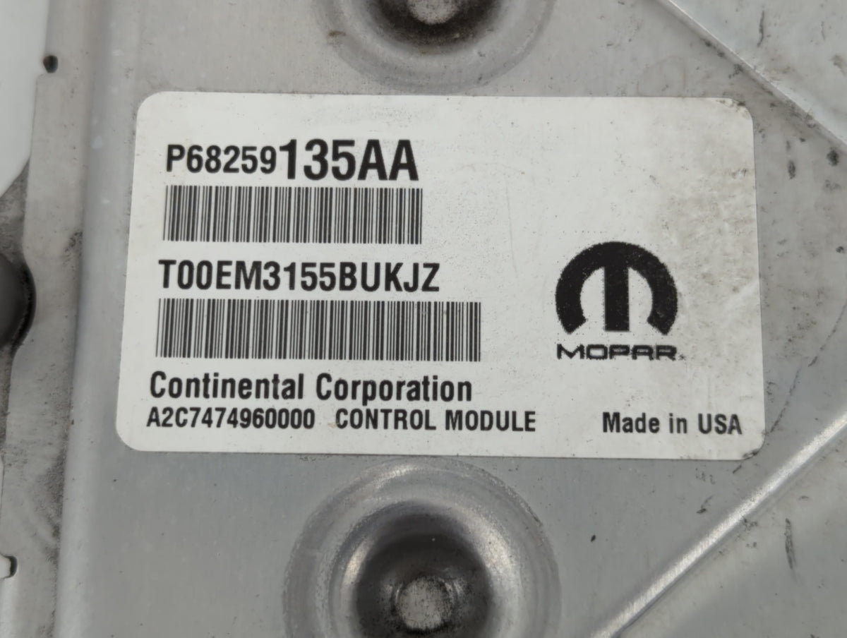 2016-2019 Dodge Journey PCM Engine Control Computer ECU ECM PCU OEM P/N:P68259135AA Fits 2016 2017 2018 2019 OEM Used Auto P