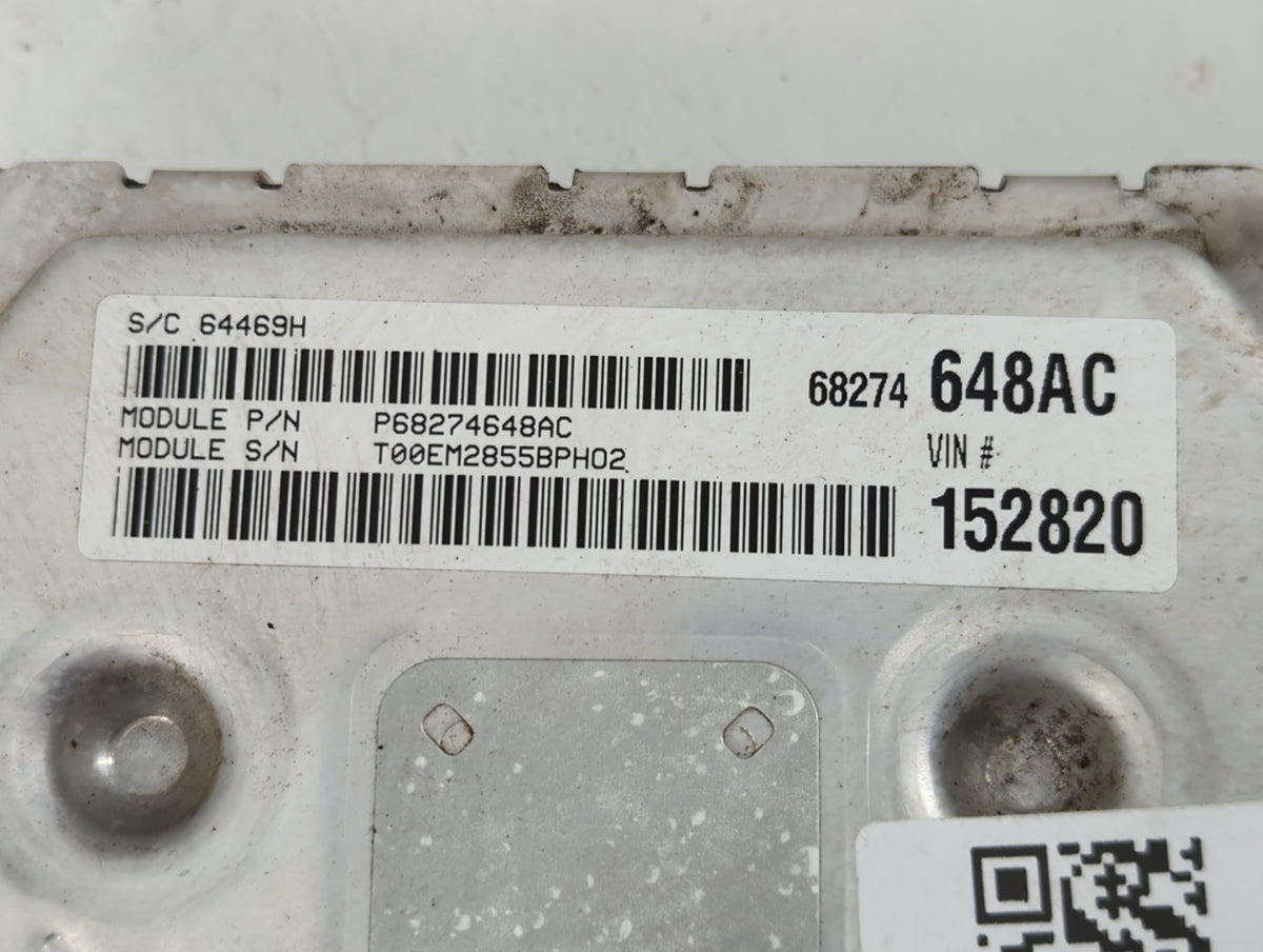 2016-2019 Dodge Journey PCM Engine Control Computer ECU ECM PCU OEM P/N:P68274648AC Fits 2016 2017 2018 2019 OEM Used Auto P