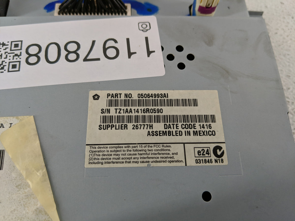 2016 Dodge Journey Information Radio Display Screen 1197808 - Oemusedautoparts1.com