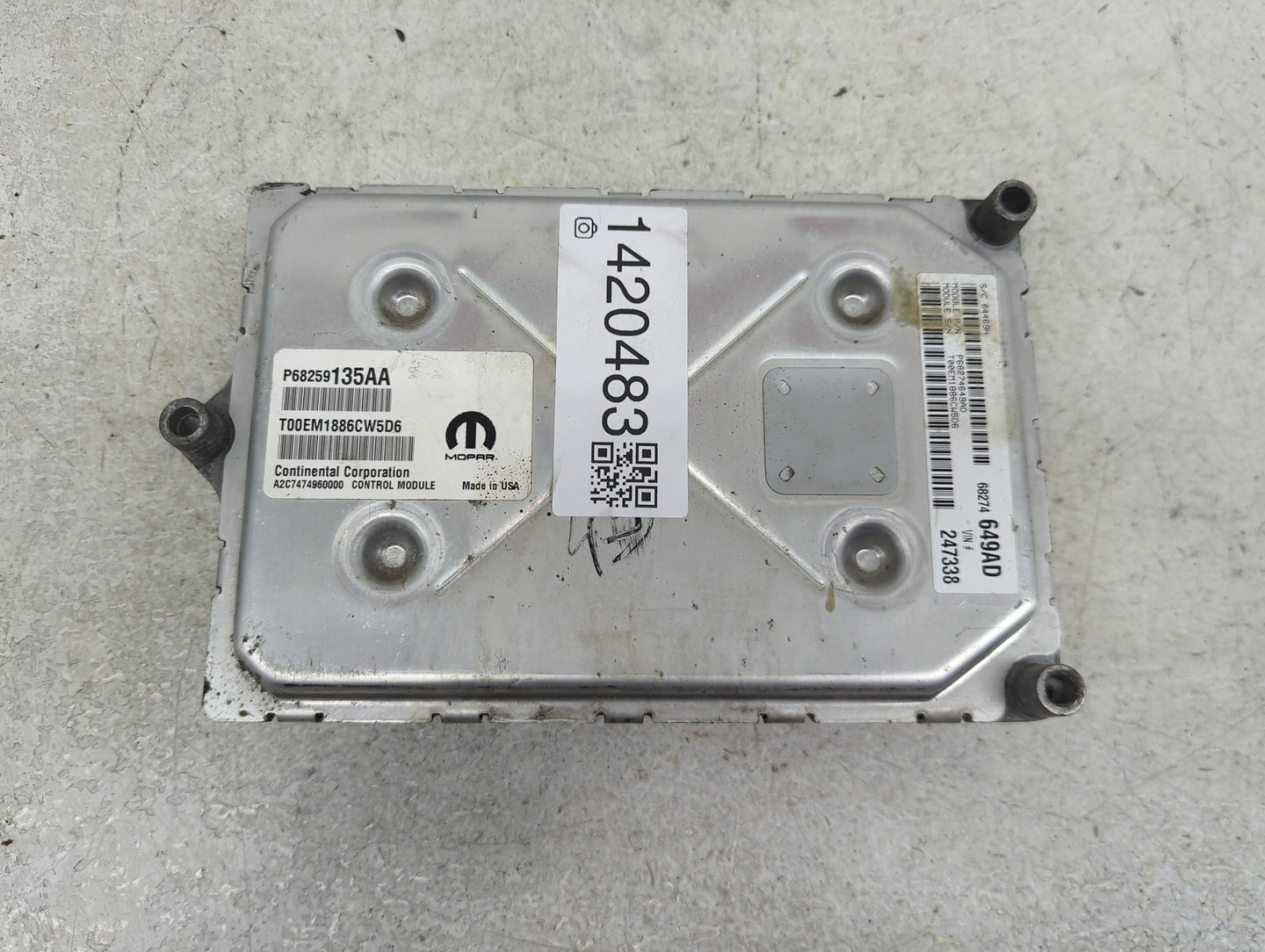 2016-2019 Dodge Journey PCM Engine Control Computer ECU ECM PCU OEM P/N:P68259135AA Fits Fits 2016 2017 2018 2019 OEM Used A