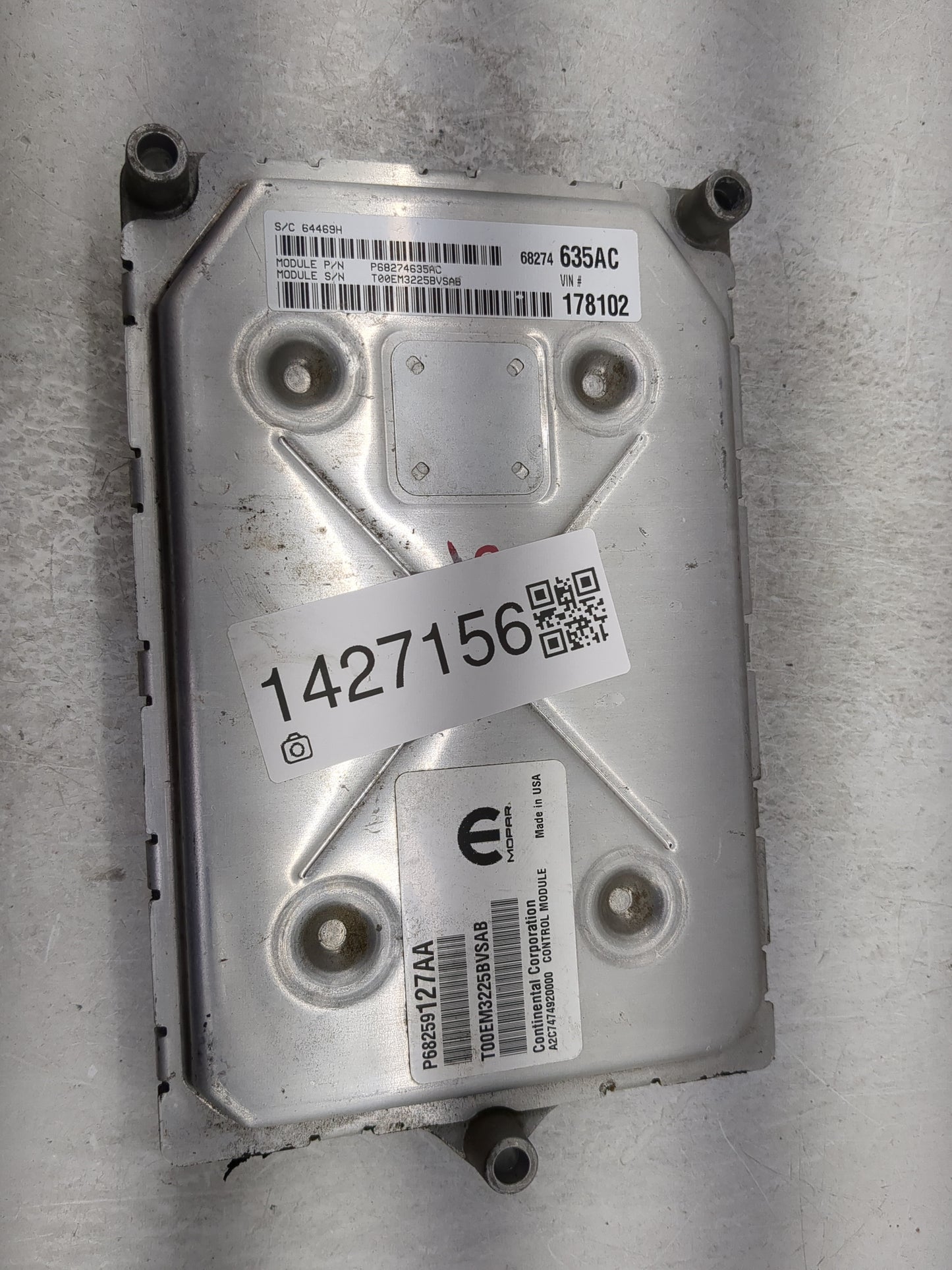 2016-2020 Dodge Journey PCM Engine Control Computer ECU ECM PCU OEM P/N:P68274635AC P68259127AA Fits Fits 2016 2017 2018 201