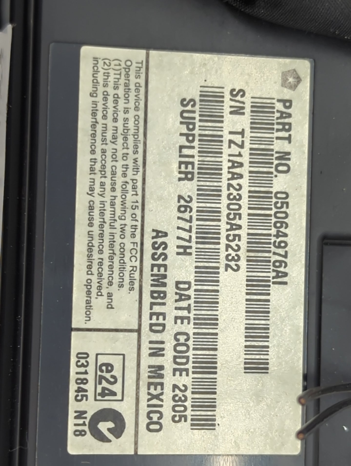 2016 Dodge Journey Information Display Screen - Oemusedautoparts1.com