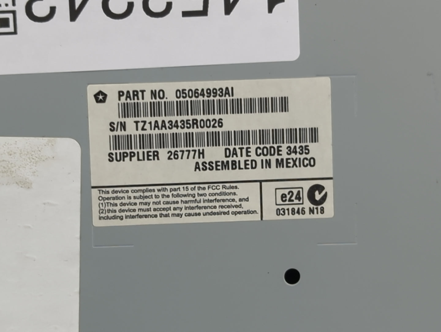 2016 Dodge Journey Information Display Screen - Oemusedautoparts1.com