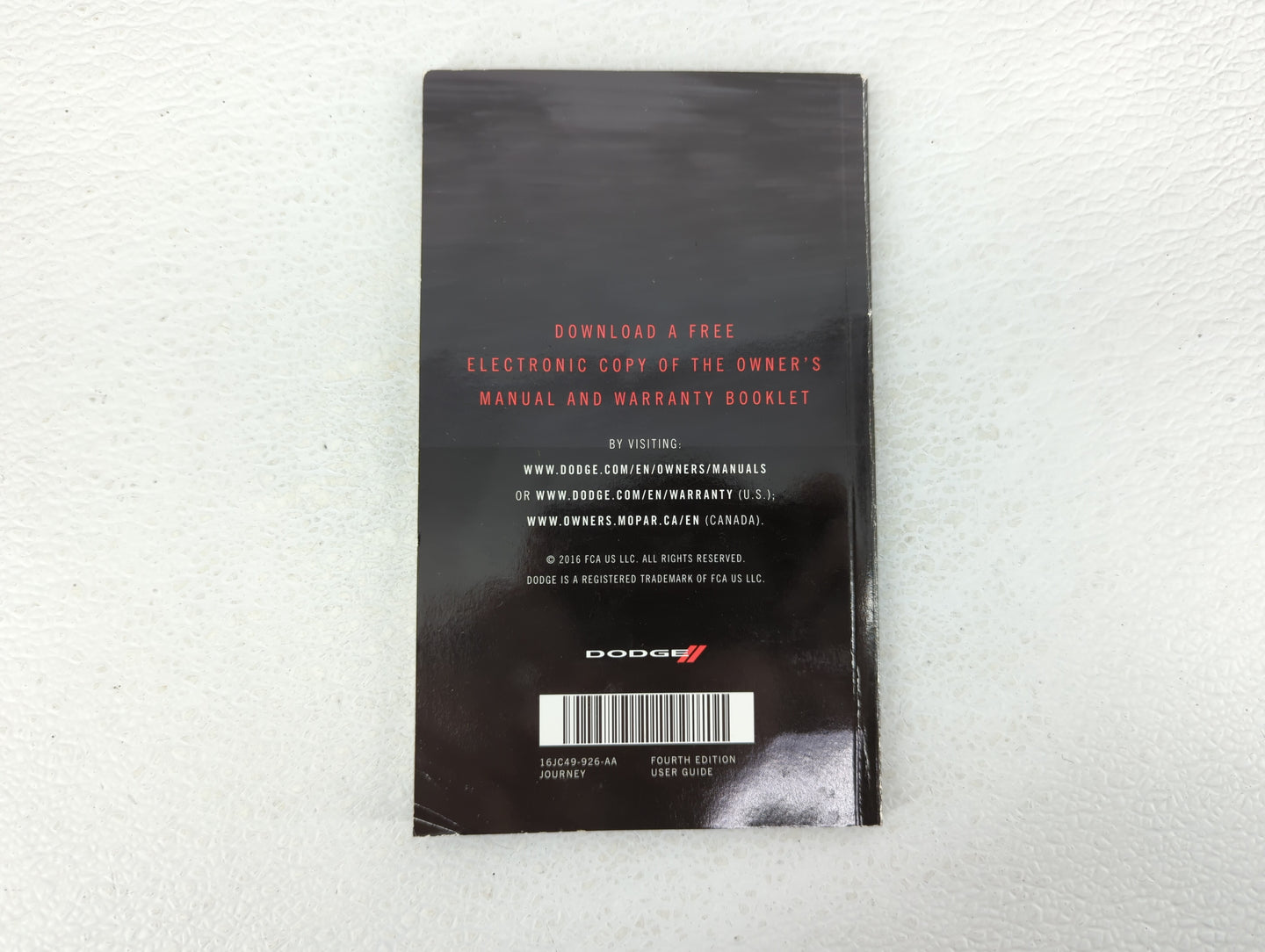 2016 Dodge Journey Owners Manual Book Guide OEM Used Auto Parts - Oemusedautoparts1.com