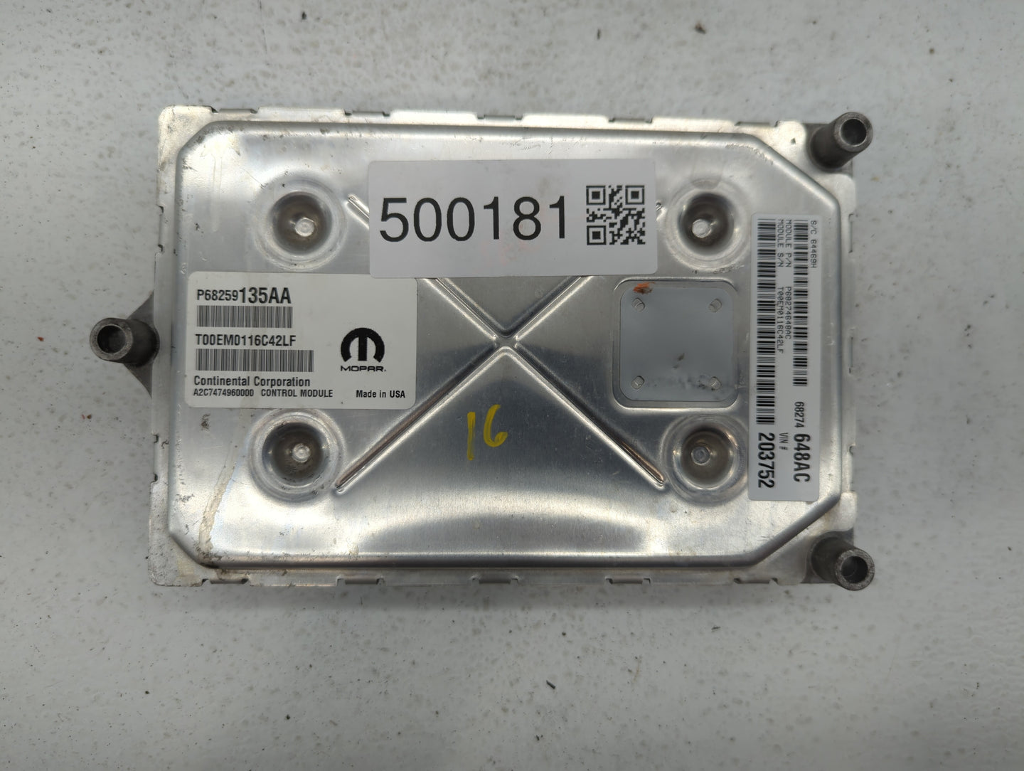 2016-2019 Dodge Journey PCM Engine Control Computer ECU ECM PCU OEM P/N:P68259135AA Fits Fits 2016 2017 2018 2019 OEM Used A