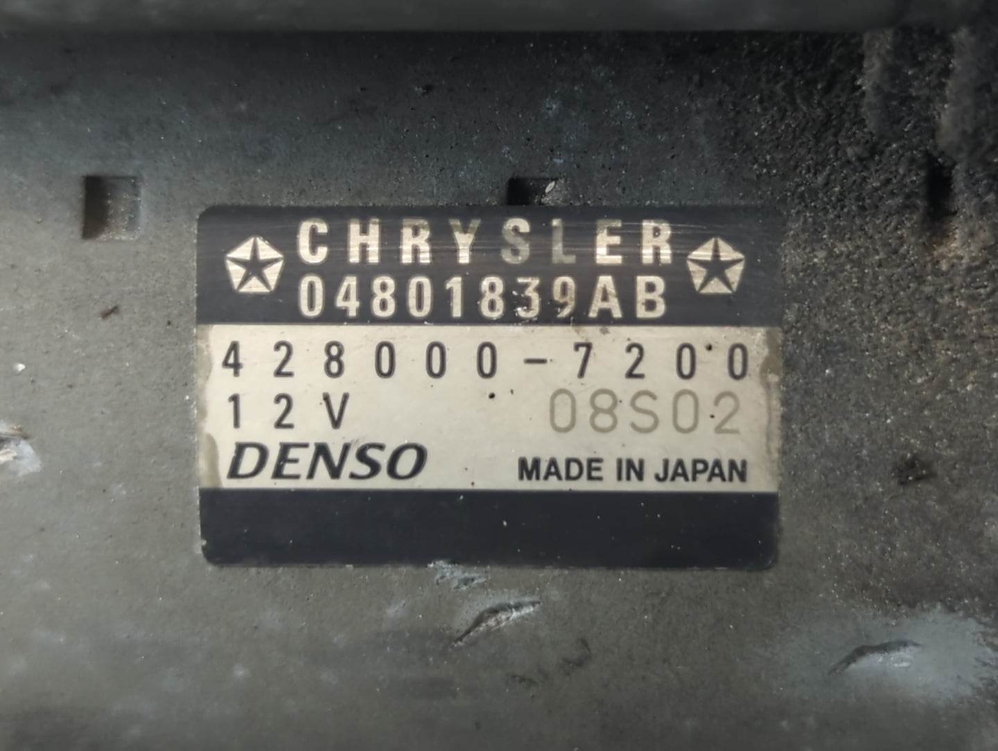 2011-2019 Dodge Journey Car Starter Motor Solenoid OEM P/N:428000-7200 04801839AB Fits OEM Used Auto Parts - Oemusedautopart
